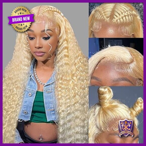 28 Inch Human Hair Lace Front Wig Deep Wave 180% Density Pre Plucked main image 6
